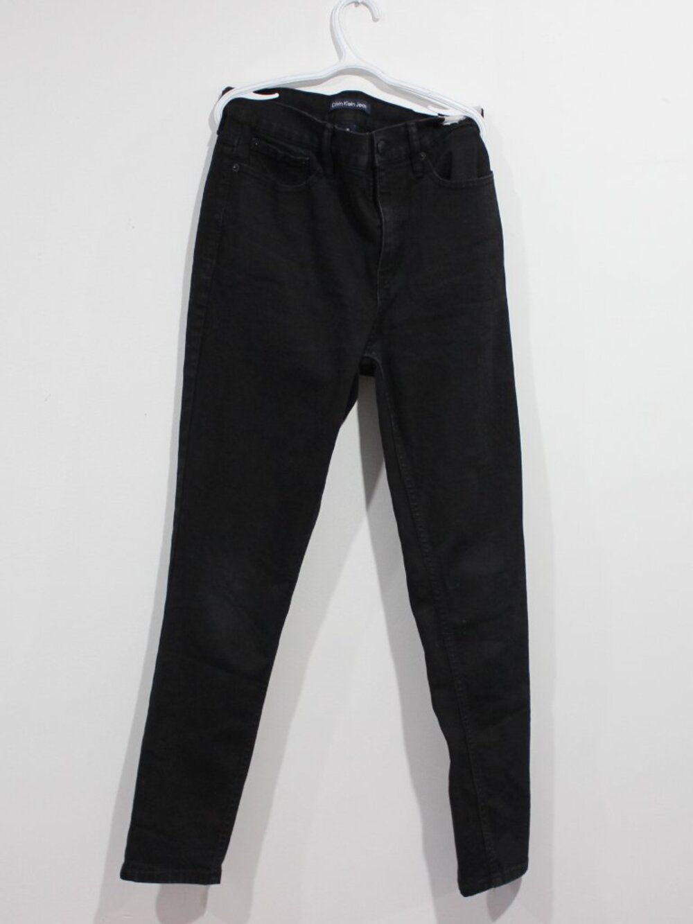 Calvin Klein Jeans Mens Solid Black Slim Skinny Denim Pants